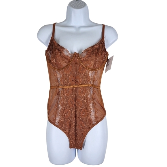 FRENCH TWIST LACE MESH LINGERIE BODYSUIT - Picture 1 of 8